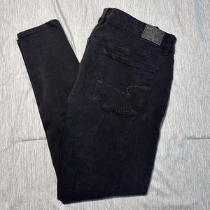 AEO Super Stretch Black Skinny Jeans